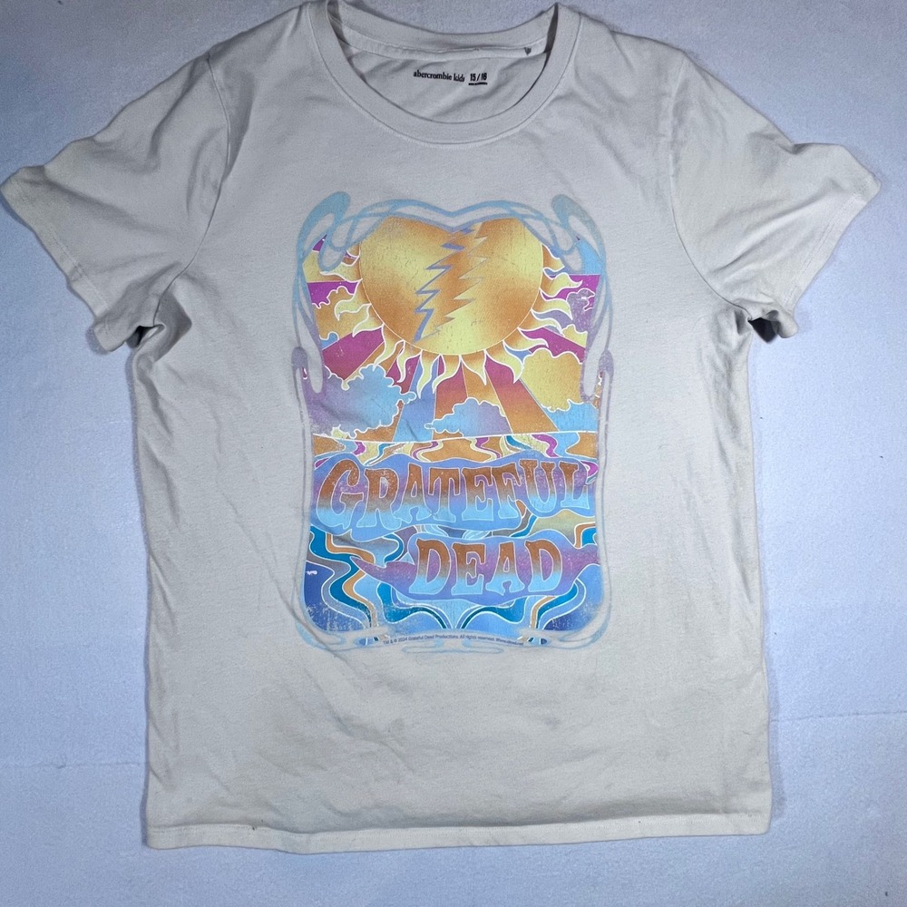Abercrombie Kids Grateful Dead Graphic T-Shirt Gray Short Sleeve Size 15/16